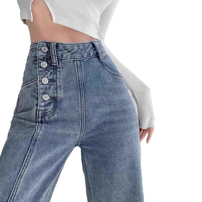 High-waisted Jeans Loose-fit Denim Pants