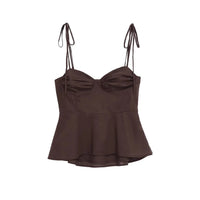 Asymmetric Bustier Tops for Women, Sweetheart Neck, Tied Thin Straps, Side Zipper, Female Camis, Sexy Fashion