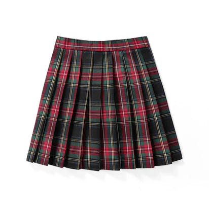 Korean Plaid Pleated Jk Uniform Japanese School Preppy A Line Mini Skirts