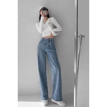 High-waisted Jeans Loose-fit Denim Pants