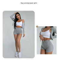 Women's High Waist A-line Knit Sports Shorts Casual Running Slim
