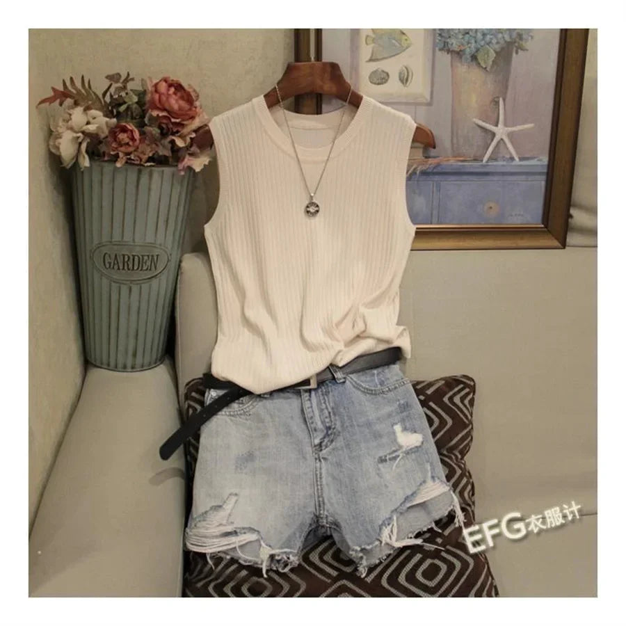 Summer Sleeveless Blouse Women Tops