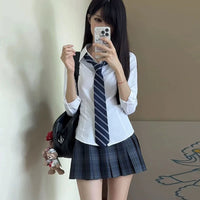 Y2K Slim Fit White Shirt Women Waist Slimming Long Sleeve Jk Shirts Turn Down Collar Chic Blouse